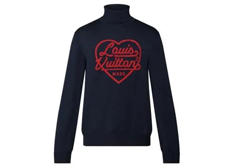 Louis Vuitton x Nigo Intarsia Heart Turtle Neck Dark Ocean .